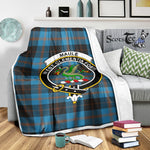 Scotstee Shop Tartan Plaid Blanket Maule Ancient Clan Crest Badge Scottish Tartan Plaid Sherpa Blanket