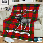 Scotstee Shop - Scotstee Shop Tartan Plaid Fleece Blankets With Moose Clan Donnachaidh Robertson Tartan Plaid Christmas Blanket