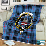 Scotstee Shop - Scotstee Shop Tartan Plaid Fleece Blankets MacNeill Of Barra Clan Crest Badge Tartan Fleece Blanket Scottish