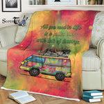 Scotstee Shop - Scotstee Shop Blanket All You Need is a Yellow Van Graphic Hippie Fleece Blanket