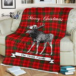 Scotstee Shop - Scotstee Shop Tartan Plaid Fleece Blankets With Moose Clan Grant Tartan Plaid Christmas Blanket