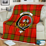Scotstee Shop - Scotstee Shop Tartan Plaid Fleece Blankets Maxton Clan Crest Badge Tartan Fleece Blanket Scottish
