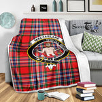 Scotstee Shop Tartan Plaid Blanket MacFarlane Modern Clan Crest Badge Scottish Tartan Plaid Sherpa Blanket
