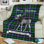 Scotstee Shop - Scotstee Shop Tartan Plaid Fleece Blankets With Moose Clan Galbraith Modern Tartan Plaid Christmas Blanket