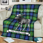 Scotstee Shop - Scotstee Shop Tartan Plaid Fleece Blankets With Moose Clan Gordon Old Ancient Tartan Plaid Christmas Blanket