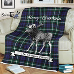Scotstee Shop - Scotstee Shop Tartan Plaid Fleece Blankets With Moose Clan Graham Of Montrose Modern Tartan Plaid Christmas Blanket