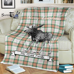 Scotstee Shop - Scotstee Shop Tartan Plaid Fleece Blankets With Moose Clan Grant of Auchnarrow Tartan Plaid Christmas Blanket