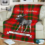 Scotstee Shop - Scotstee Shop Tartan Plaid Fleece Blankets With Moose Clan Moncrieffe Tartan Plaid Christmas Blanket