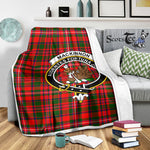 Scotstee Shop Tartan Plaid Blanket MacKinnon Modern Clan Crest Badge Scottish Tartan Plaid Sherpa Blanket
