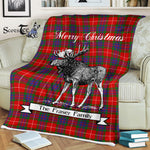 Scotstee Shop - Scotstee Shop Tartan Plaid Fleece Blankets With Moose Clan Fraser Tartan Plaid Christmas Blanket
