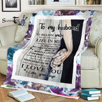 Scotstee Shop - Personalized Gift Letter To My Husband Gift Lovely Husband Letter Couple Love Gift Fleece Blanket