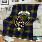 Scotstee Shop - Scotstee Shop Tartan Plaid Fleece Blankets Muir Clan Crest Badge Tartan Fleece Blanket Scottish