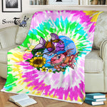 Scotstee Shop - Scotstee Shop Blanket Fish Hippies Tie Dye Rainbow Hippie Fleece Blanket