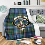 Scotstee Shop Tartan Plaid Blanket MacRae Hunting Ancient Clan Crest Badge Scottish Tartan Plaid Sherpa Blanket