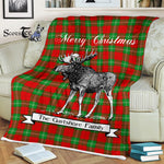 Scotstee Shop - Scotstee Shop Tartan Plaid Fleece Blankets With Moose Clan Gartshore Tartan Plaid Christmas Blanket