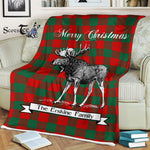 Scotstee Shop - Scotstee Shop Tartan Plaid Fleece Blankets With Moose Clan Erskine Tartan Plaid Christmas Blanket