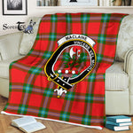 Scotstee Shop - Scotstee Shop Tartan Plaid Fleece Blankets MacLaine Of Loch Buie Clan Crest Badge Tartan Fleece Blanket Scottish