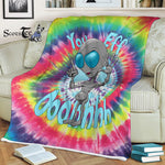 Scotstee Shop - Scotstee Shop Blanket Alien UFO Tie Dye Rainbow Hippie Fleece Blanket