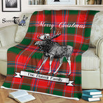 Scotstee Shop - Scotstee Shop Tartan Plaid Fleece Blankets With Moose Clan Dalzell Tartan Plaid Christmas Blanket