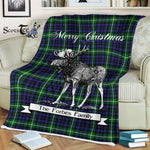 Scotstee Shop - Scotstee Shop Tartan Plaid Fleece Blankets With Moose Clan Forbes Lyon Court Tartan Plaid Christmas Blanket