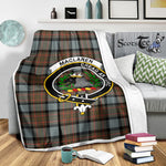 Scotstee Shop Tartan Plaid Blanket MacLaren Weathered Clan Crest Badge Scottish Tartan Plaid Sherpa Blanket