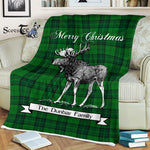 Scotstee Shop - Scotstee Shop Tartan Plaid Fleece Blankets With Moose Clan Dunbar Hunting Tartan Plaid Christmas Blanket