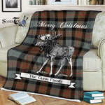 Scotstee Shop - Scotstee Shop Tartan Plaid Fleece Blankets With Moose Clan Gunn Weathered Tartan Plaid Christmas Blanket