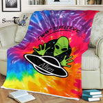 Scotstee Shop - Scotstee Shop Blanket Alien - I Want To Believe Hippie Rainbow Fleece Blanket