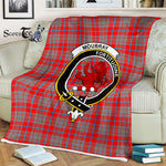 Scotstee Shop - Scotstee Shop Tartan Plaid Fleece Blankets Moubray Clan Crest Badge Tartan Fleece Blanket Scottish