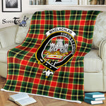 Scotstee Shop - Scotstee Shop Tartan Plaid Fleece Blankets MacLachlan Hunting Modern Clan Crest Badge Tartan Fleece Blanket Scottish