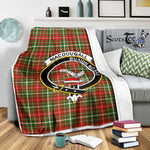 Scotstee Shop Tartan Plaid Blanket MacDougall Of Lochcarron Clan Crest Badge Scottish Tartan Plaid Sherpa Blanket