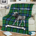 Scotstee Shop - Scotstee Shop Tartan Plaid Fleece Blankets With Moose Clan Forsyth Ancient Tartan Plaid Christmas Blanket