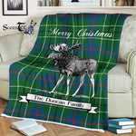 Scotstee Shop - Scotstee Shop Tartan Plaid Fleece Blankets With Moose Clan Duncan Ancient Tartan Plaid Christmas Blanket