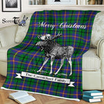 Scotstee Shop - Scotstee Shop Tartan Plaid Fleece Blankets With Moose Clan Carmichael Tartan Plaid Christmas Blanket