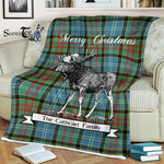 Scotstee Shop - Scotstee Shop Tartan Plaid Fleece Blankets With Moose Clan Cathcart Tartan Plaid Christmas Blanket