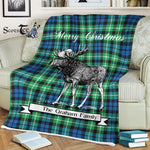 Scotstee Shop - Scotstee Shop Tartan Plaid Fleece Blankets With Moose Clan Graham Of Montrose Ancient Tartan Plaid Christmas Blanket