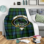 Scotstee Shop Tartan Plaid Blanket MacKie Clan Crest Badge Scottish Tartan Plaid Sherpa Blanket