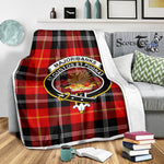 Scotstee Shop Tartan Plaid Blanket Marjoribanks Clan Crest Badge Scottish Tartan Plaid Sherpa Blanket