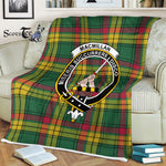 Scotstee Shop - Scotstee Shop Tartan Plaid Fleece Blankets MacMillan Old Ancient Clan Crest Badge Tartan Fleece Blanket Scottish