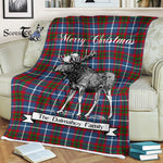 Scotstee Shop - Scotstee Shop Tartan Plaid Fleece Blankets With Moose Clan Dalmahoy Tartan Plaid Christmas Blanket