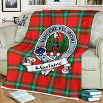 Scotstee Shop - Scotstee Shop Tartan Plaid Fleece Blankets MacLaine Of Loch Buie Clan Badge Tartan Fleece Blanket Scottish