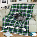 Scotstee Shop - Scotstee Shop Tartan Plaid Fleece Blankets With Moose Clan Forbes Dress Tartan Plaid Christmas Blanket
