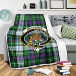 Scotstee Shop Tartan Plaid Blanket MacKenzie Dress Modern Clan Crest Badge Scottish Tartan Plaid Sherpa Blanket