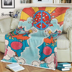 Scotstee Shop - Scotstee Shop Blanket Face Sun Peace Hippie Fleece Blanket