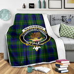 Scotstee Shop Tartan Plaid Blanket Marjoribanks Modern Clan Crest Badge Scottish Tartan Plaid Sherpa Blanket