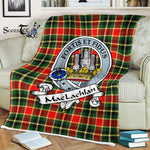 Scotstee Shop - Scotstee Shop Tartan Plaid Fleece Blankets MacLachlan Hunting Modern Clan Badge Tartan Fleece Blanket Scottish