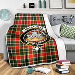 Scotstee Shop Tartan Plaid Blanket MacLachlan Hunting Modern Clan Crest Badge Scottish Tartan Plaid Sherpa Blanket