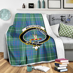 Scotstee Shop Tartan Plaid Blanket MacIntyre Hunting Ancient Clan Crest Badge Scottish Tartan Plaid Sherpa Blanket
