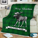 Scotstee Shop - Scotstee Shop Tartan Plaid Fleece Blankets With Moose Clan Erskine Hunting Tartan Plaid Christmas Blanket
