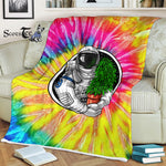 Scotstee Shop - Scotstee Shop Blanket Astronaut Stoner Weed Hippie Fleece Blanket
